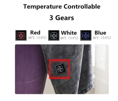 Bouton de contrôle à 3 niveaux de chaleur : bleu, blanc et rouge