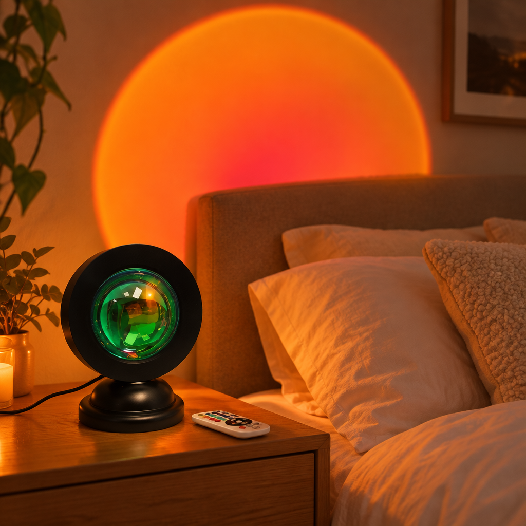 Lampe coucher de soleil — chambre réaliste